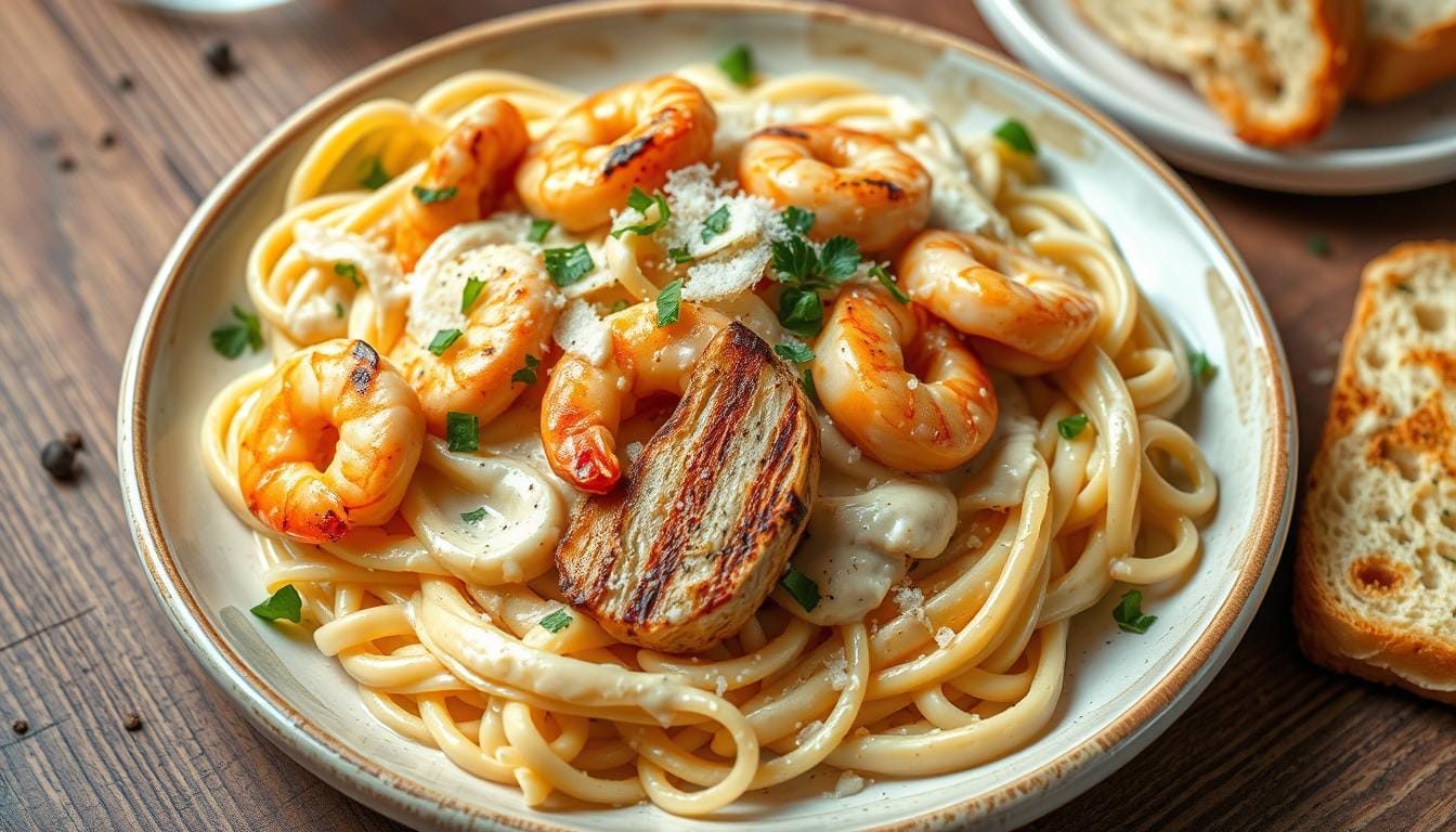 Chicken and Shrimp Alfredo Recipe