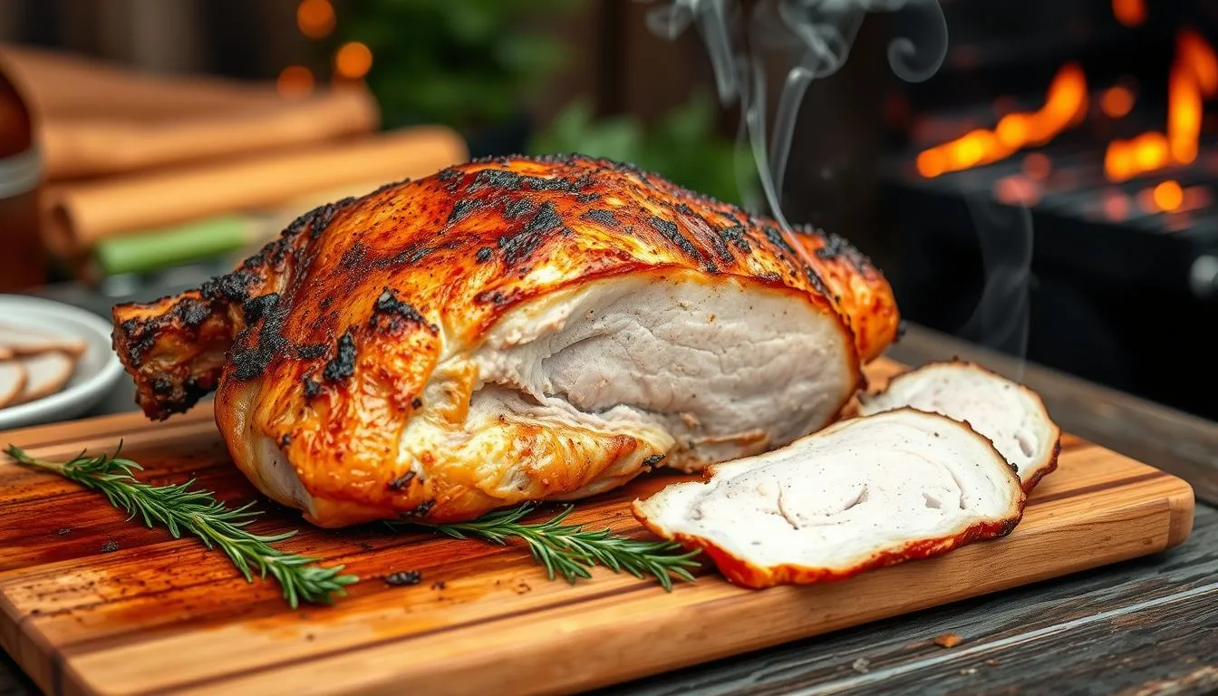 smoking turkey breast