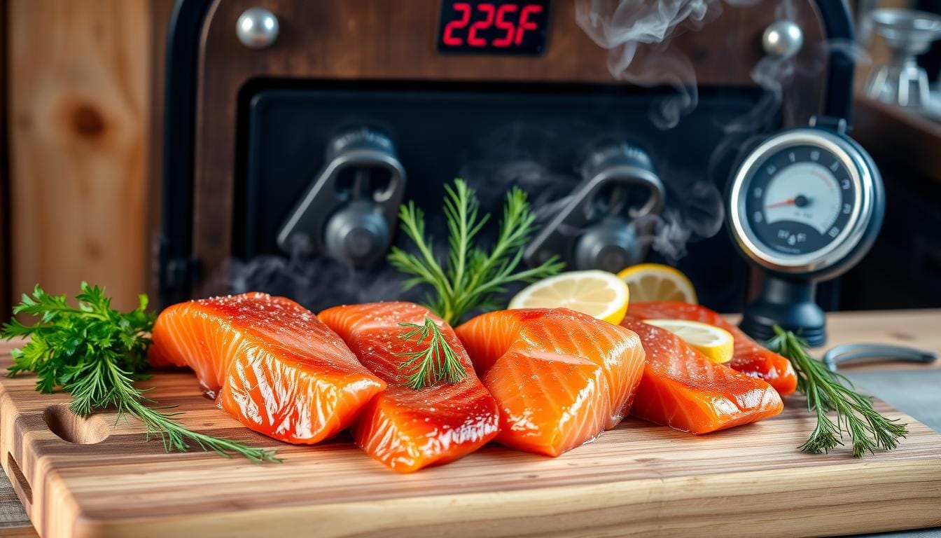 how long to smoke salmon at 225